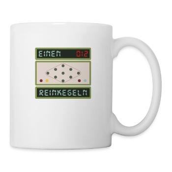 Kegeln Saufen Reinkegeln Trinken Kegelbahn - Tasse - Weiß - Rechts
