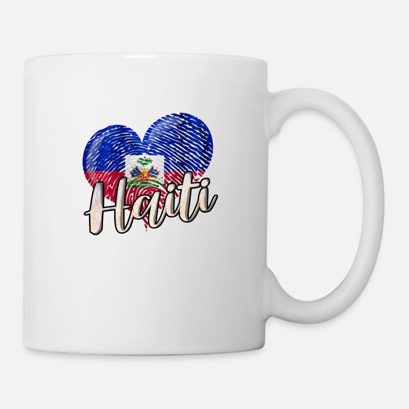 Haïti Fierté Haïtienne Drapeau Jour du drapeau I Cadeau - Mug blanc - blanc