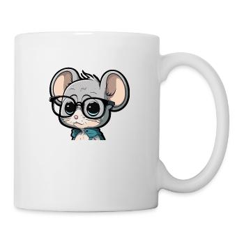 Cute cute mouse with glasses - Mug - white - Right
