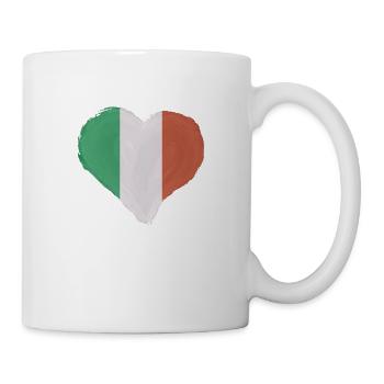 Italien Fahne Herz Italienische Fahne Used Look - Tasse - Weiß - Rechts