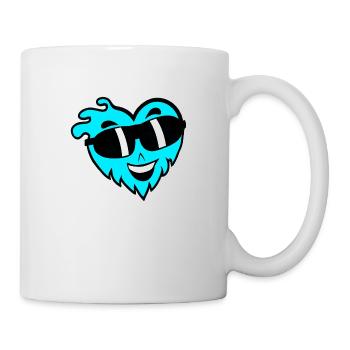 Cool heart with sunglasses Valentine's DayCool He - Mug - white - Right