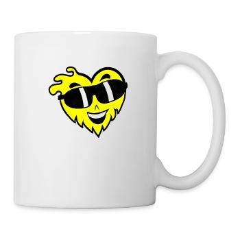 Cool heart with sunglasses Valentine's Day - Mug - white - Right