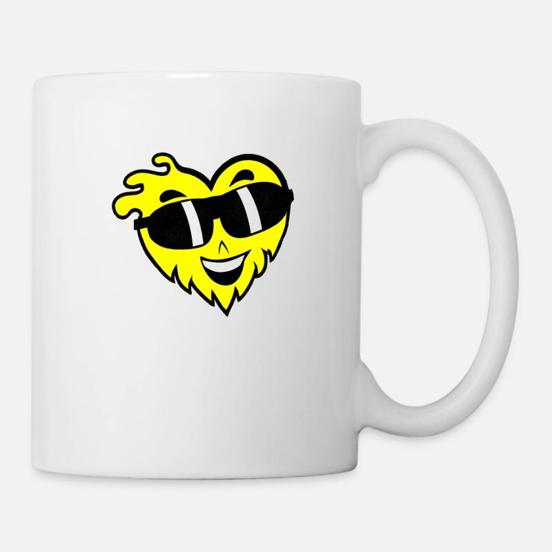 Cooles Herz mit Sonnenbrille Valentinstag - Tasse - Weiß