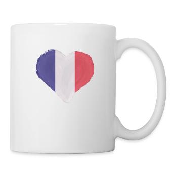 Frankreich Flagge Herz Vintage Französische Fahne - Tasse - Weiß - Rechts