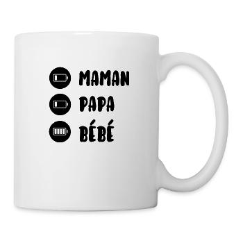 Maman papa bébé - Mug blanc - blanc - Droite