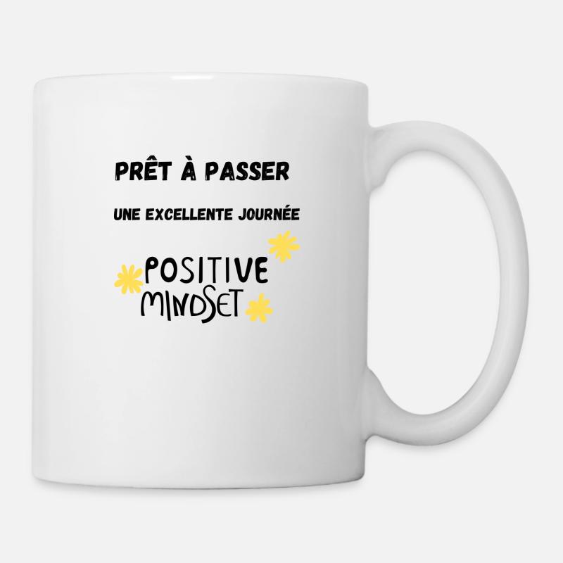 Positive T-shirt - Mug blanc - blanc