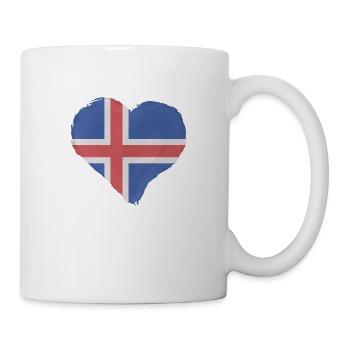 Drapeau de l’Islande Drapeau islandais vintage Look utilisé - Mug blanc - blanc - Droite