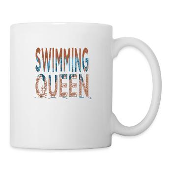 piscine natation vélo course natation drôle - Mug blanc - blanc - Droite