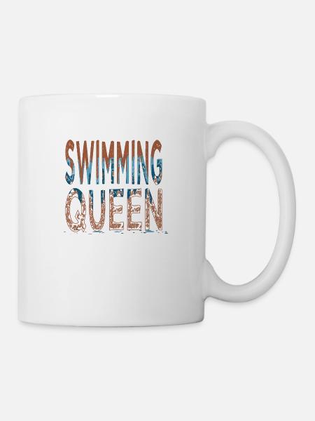 piscine natation vélo course natation drôle - Mug blanc - blanc