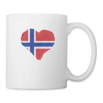 Drapeau de la Norvège Scandinavie Drapeau norvégien - Mug blanc - blanc - Droite