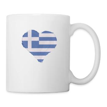 Griechenland Flagge Hellas Athen Griechische Fahne - Tasse - Weiß - Rechts