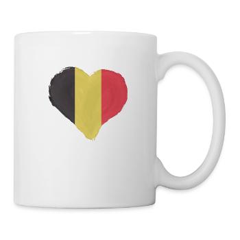 Belgium Flag Vintage Belgian Flag Heart - Mug - white - Right