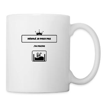 T shirt Désolé je peux pas j'ai piscine - Mug blanc - blanc - Droite