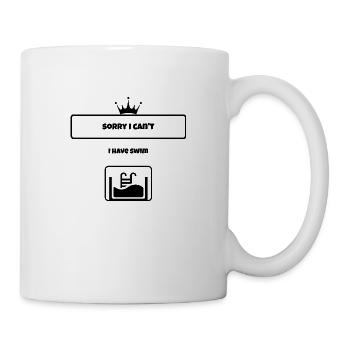 T shirt Sorry I can't i have swim EN - Mug blanc - blanc - Droite