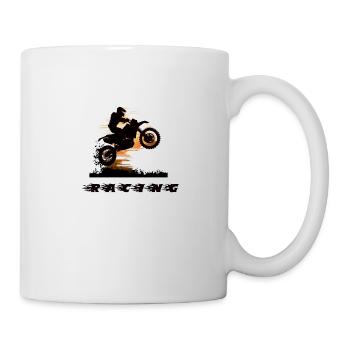 Motorrad-Cross-Rennen - Tasse - Weiß - Rechts