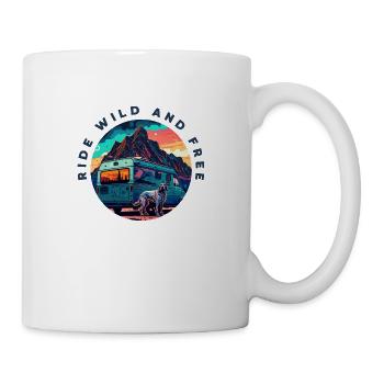 Ride Wild And Free Wohnwagen Camping Geschenkideen - Tasse - Weiß - Rechts