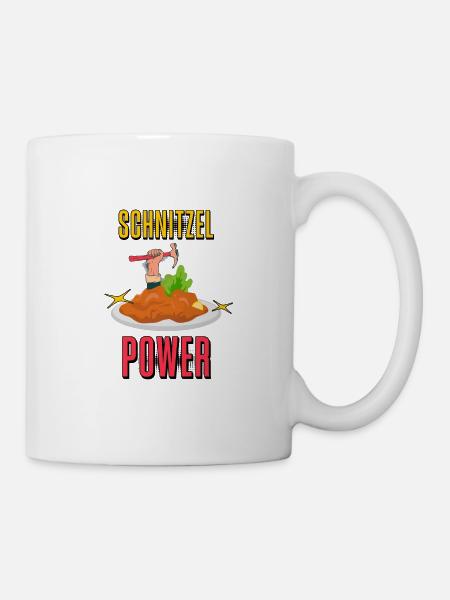 Schnitzel Power, Schnitzel Kraft - Tasse - Weiß