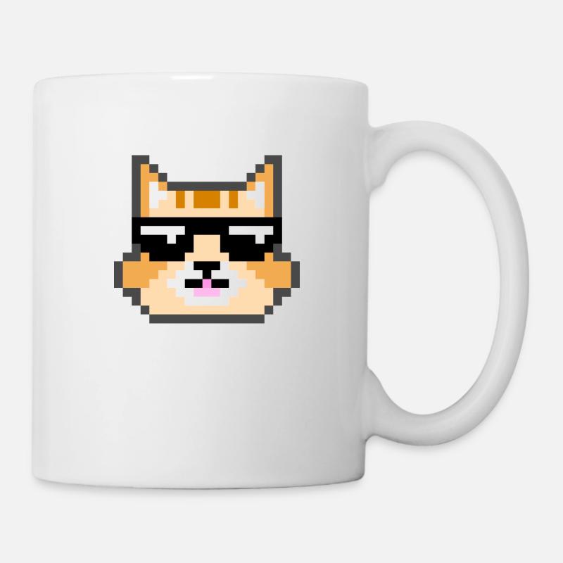 Katze mit Sonnenbrille - Tasse - Weiß