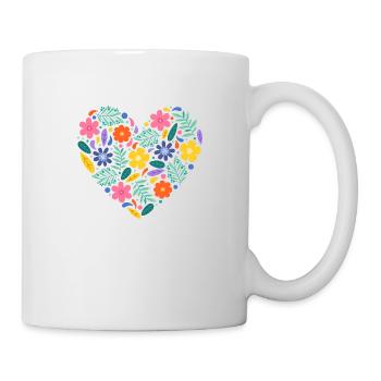 Cœur de fleurs - Mug blanc - blanc - Droite