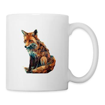 Fuchs in geometrischer Form - Tasse - Weiß - Rechts