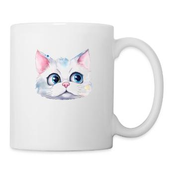 Cat Watercolor Drawing - Mug - white - Right