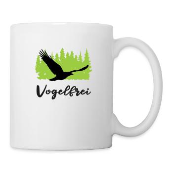 Vogelfrei: Frei wie der Flug eines Vogels - Tasse - Weiß - Rechts