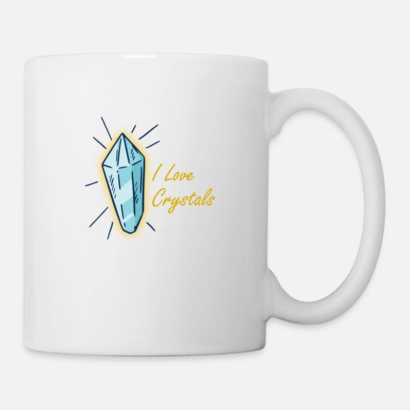 Ich liebe Kristalle - Tasse - Weiß