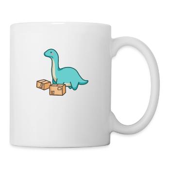 hugadino Dino Transporteur de colis, Dinosaure mignon - Mug blanc - blanc - Droite