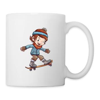 Cartoon skating Boy - Mug - white - Right