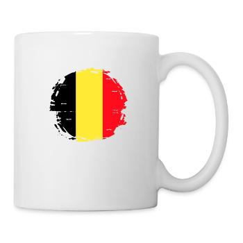 Belgien Flagge Vintage Belgische Fahne Used Look - Tasse - Weiß - Rechts