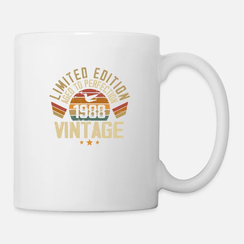Vintage 1988 Cadeau d’anniversaire 1988 Rétro - Mug blanc - blanc