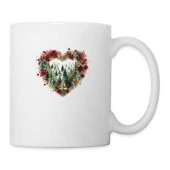 Coeur de Noël rouge et vert. - Mug blanc - blanc - Droite