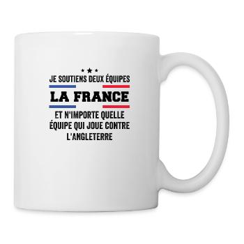 Je Soutiens Deux Équipes la France ... - Mug blanc - blanc - Droite