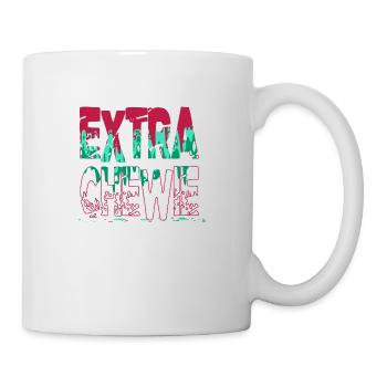 drôle dino dino vélo lune couples plage dictons - Mug blanc - blanc - Droite