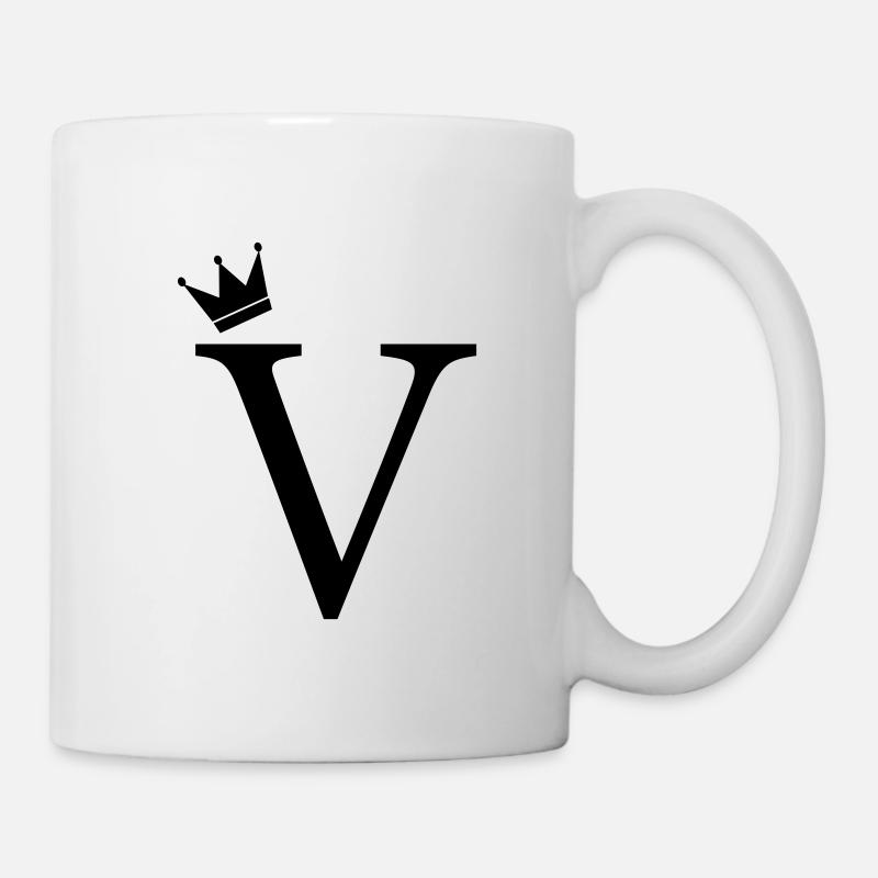 V Monogram Crown - Mug - white