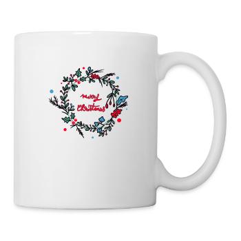 couronne de noel - Mug blanc - blanc - Droite