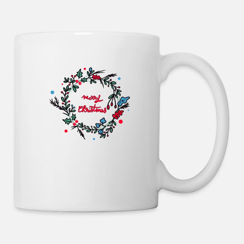 couronne de noel - Mug blanc - blanc