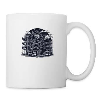 Verlassener Vergnügungspark: Urbex-Vektorgrafik - Tasse - Weiß - Rechts