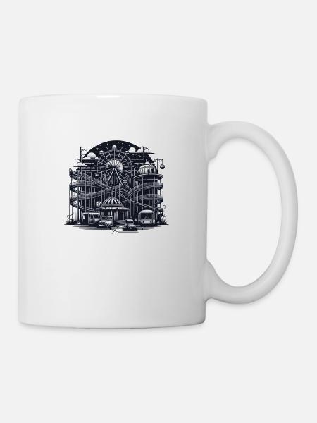 Deserted Amusement Park: Urbex Vector Art - Mug - white