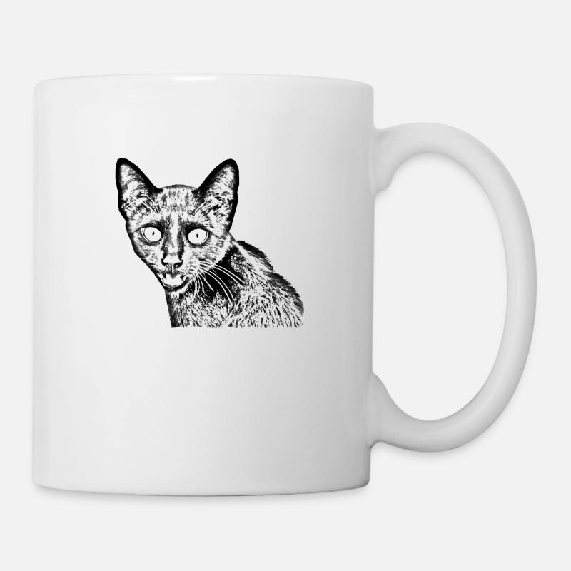 chat noir - Mug blanc - blanc