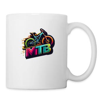 Design VTT Vélo Tout Terrain dynamique et coloré - Mug blanc - blanc - Droite