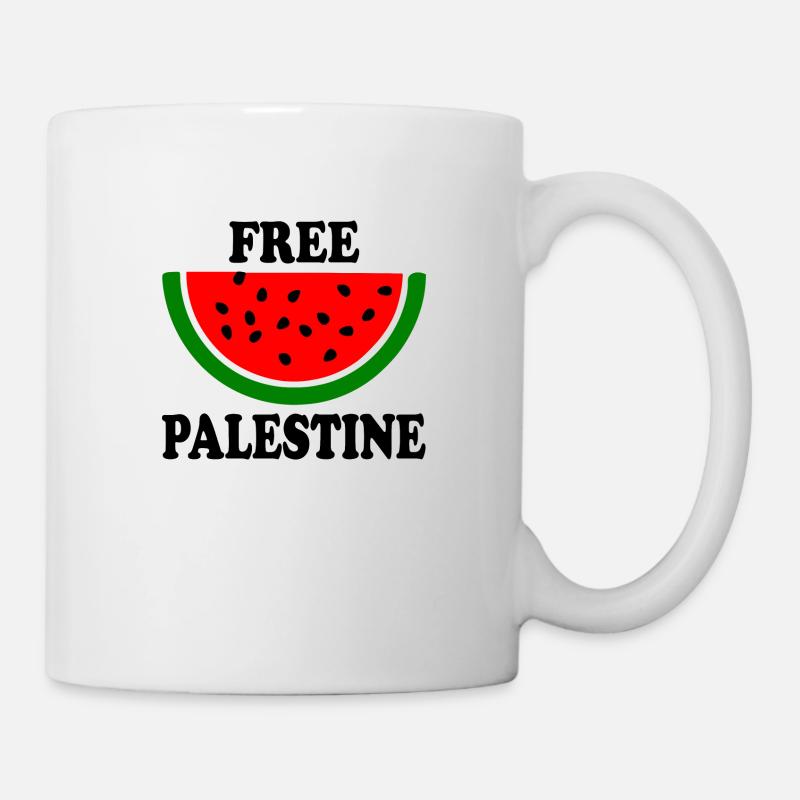 Free palestine Melon pastèque - Mug blanc - blanc