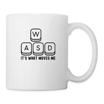 WASD Es ist das, was mich bewegt Lustiger Gaming-PC-Gamer - Tasse - Weiß - Rechts