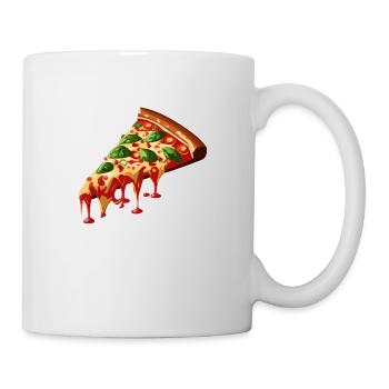 Tranche de pizza 3D - Mug blanc - blanc - Droite