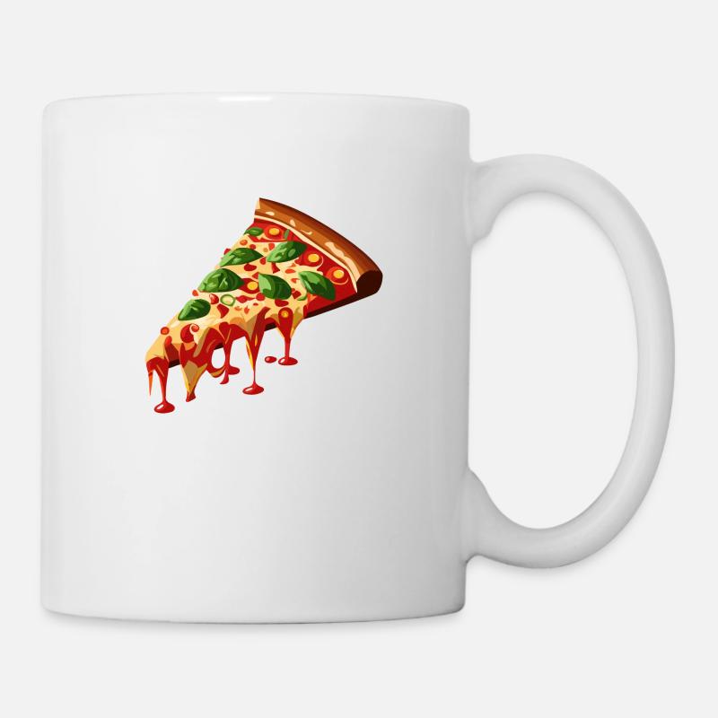 Pizzastück 3D - Tasse - Weiß