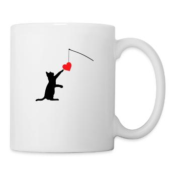 Katzenspielzeug Valentinstagsgeschenke für Sie oder für Ihn - Tasse - Weiß - Rechts