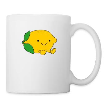 Süße Comic-Zitrone - Tasse - Weiß - Rechts