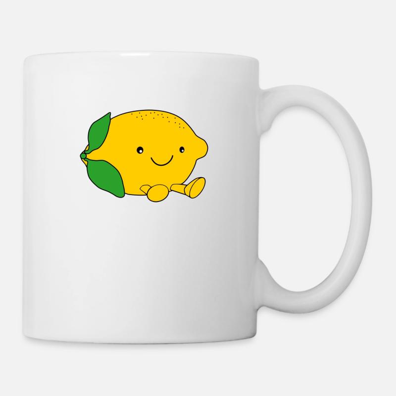 Süße Comic-Zitrone - Tasse - Weiß