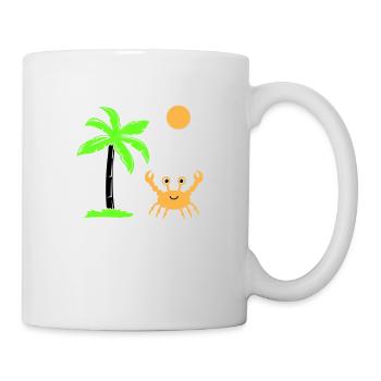 krabbe sonne palme - Tasse - Weiß - Rechts