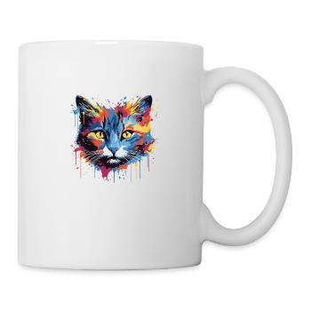 Tête de chat Pop Art - Mug blanc - blanc - Droite